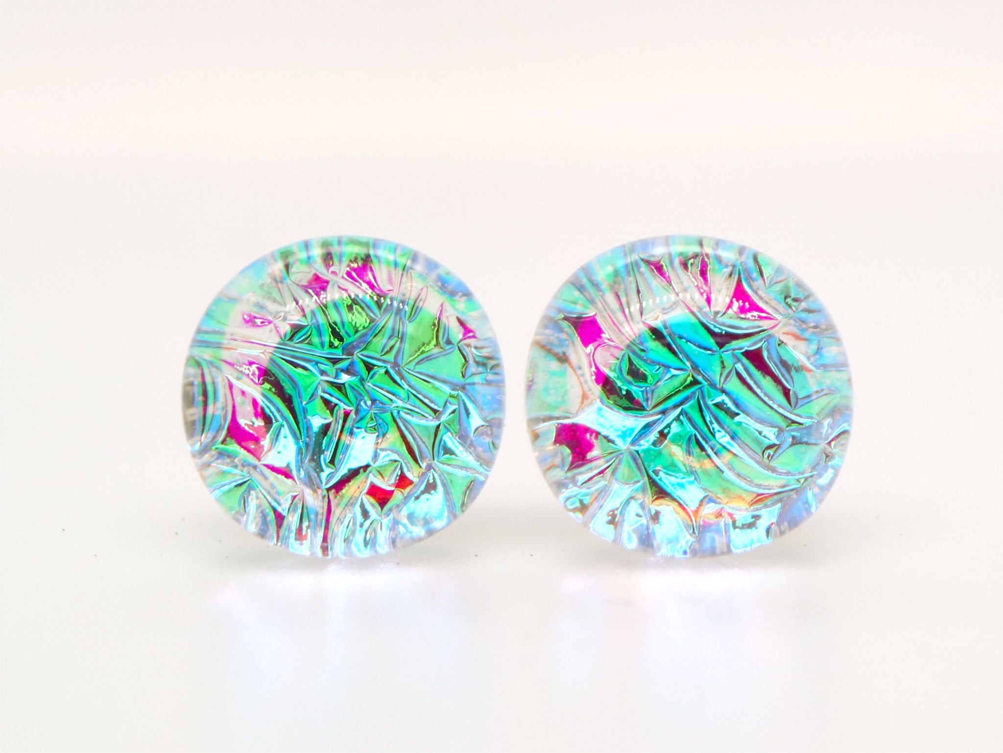 One-of-a-kind handmade glass studs (10mm) – Vera Chan